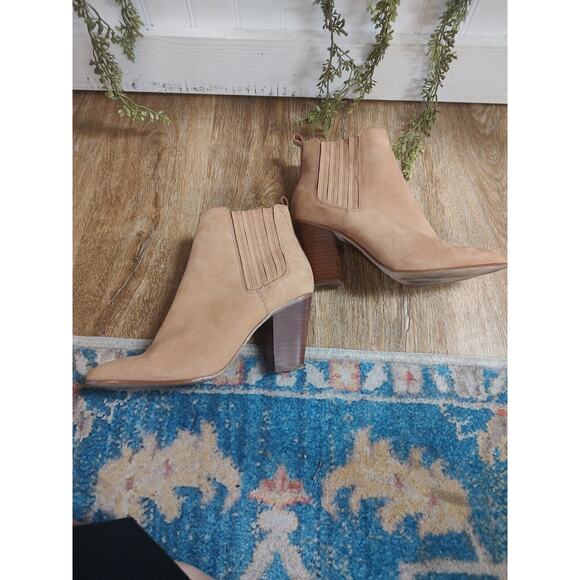 Aldo Leather Pointed Toe Suede Camel Boots 8.5 - Picture 11 of 11